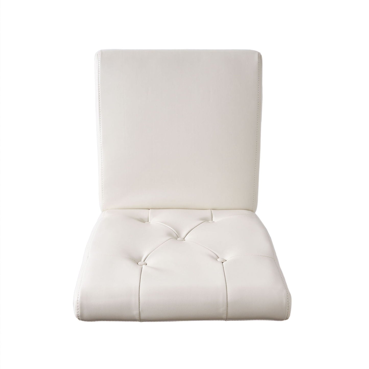 Carter 5 Tuft Dining Chair With Button Tufted Backrest And Espresso Legs - Ivory