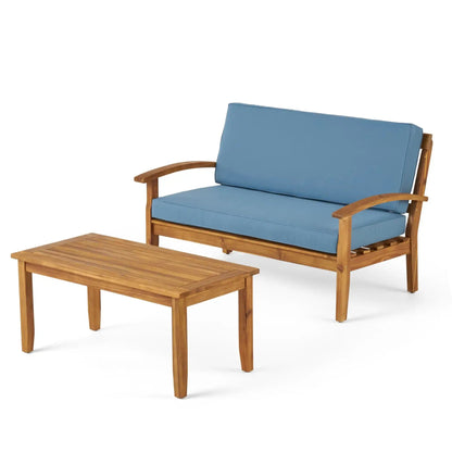 Outdoor Chat Set With Coffee Table and Loveseat