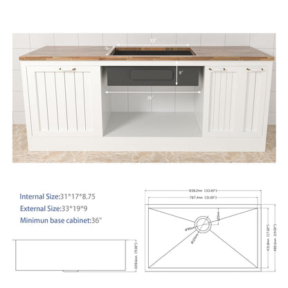 Modern Style Undermount Sink With Stainless Steel, Deep Single Bowl