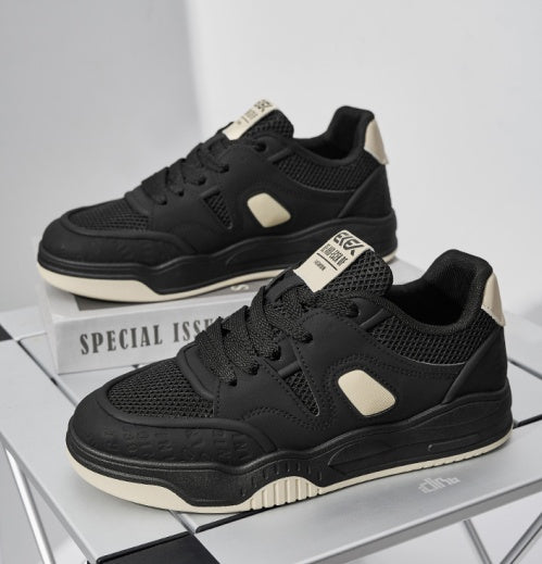 Spring Summer New Arrival Stylish Versatile Low-top Mesh Skate Shoes, Soft Light Breathable Casual Sneakers