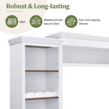 Farmhouse 4-Piece Entertainment Center with Bookshelf for TVs Up to 70"