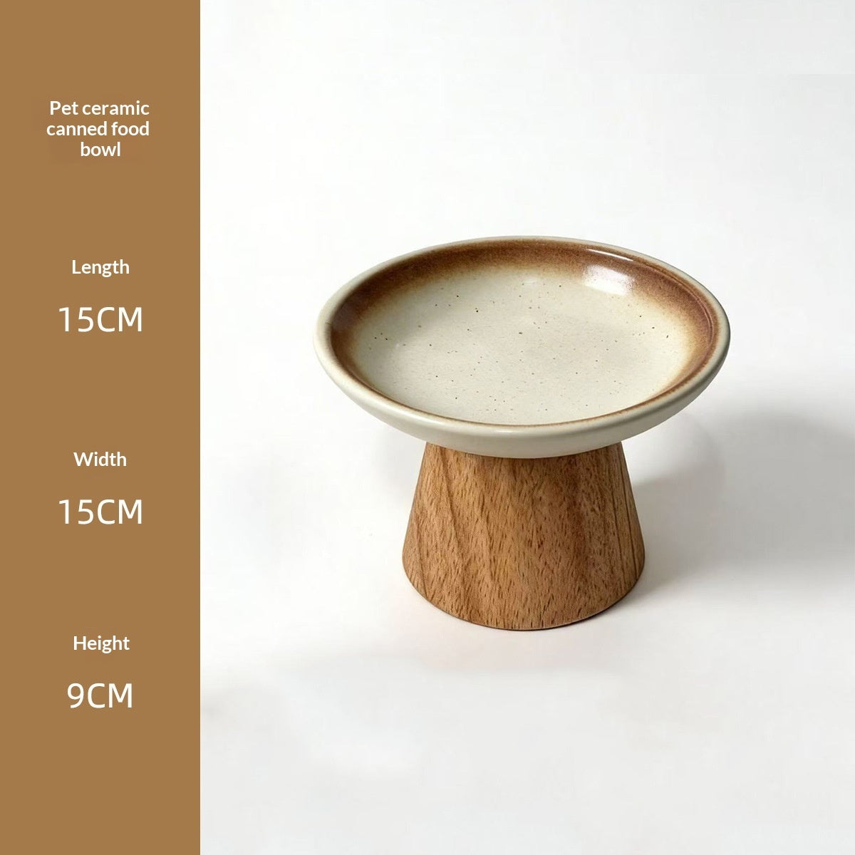 Ceramic Wide-mouth Cat Food Dish Dog Bowl