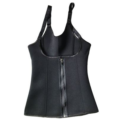 Zippered Waist Trainer Corset Waist Tummy Control Body Shaper Cincher Back Support with Adjustable Straps for Women