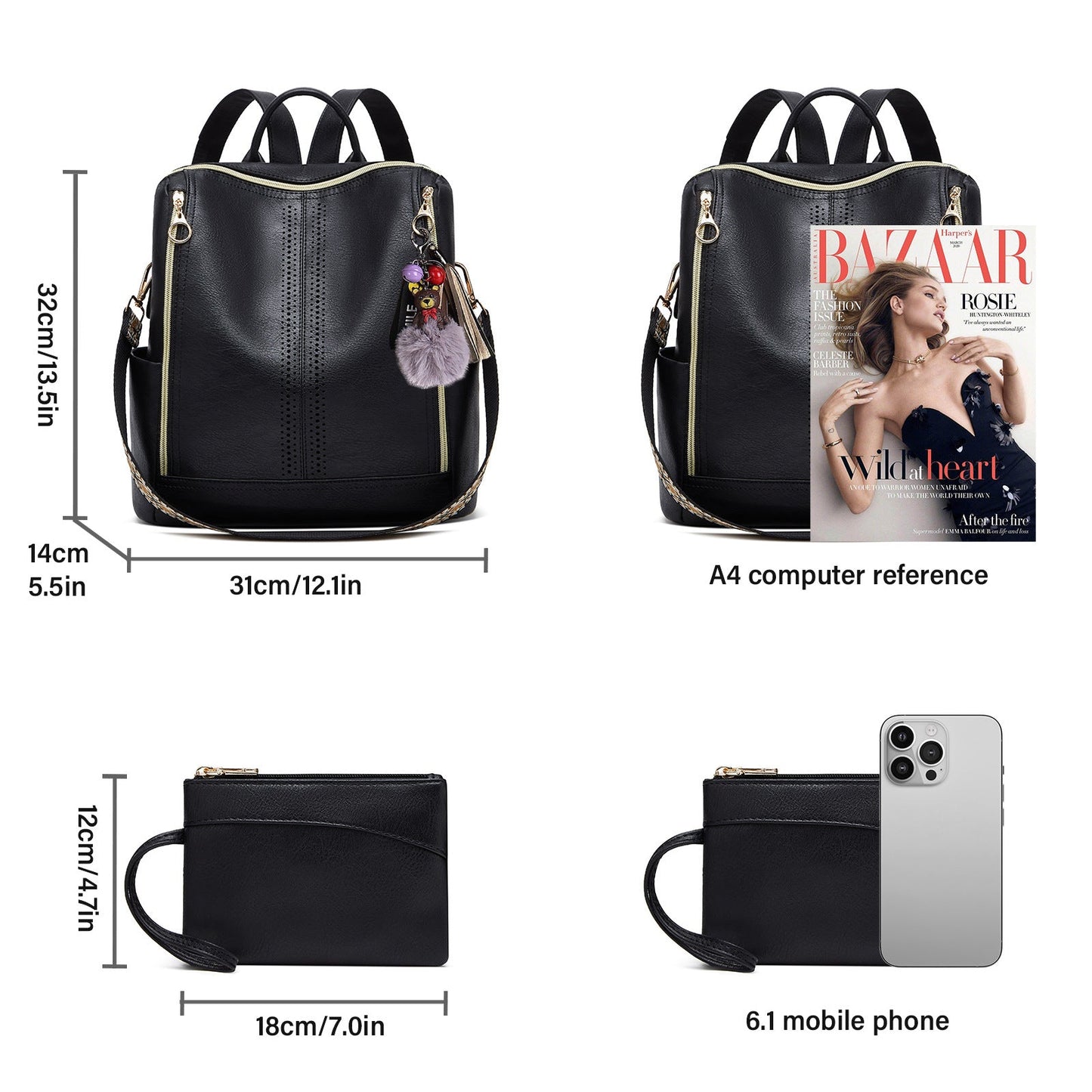 Springsummer Korean-style Casual Soft-leather Womens Backpack