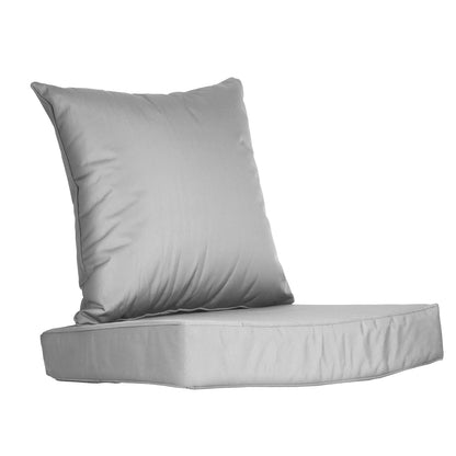 Outdoor Seat Cushion Set Waterproof Patio Furniture Cushion and Back Pillow Fade Resistant Deep SeatÊSet Chair Pad with Removable Cover for Chair Sofa