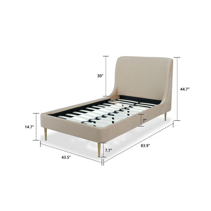 Heather - Upholstered Bed With Curved Headboard