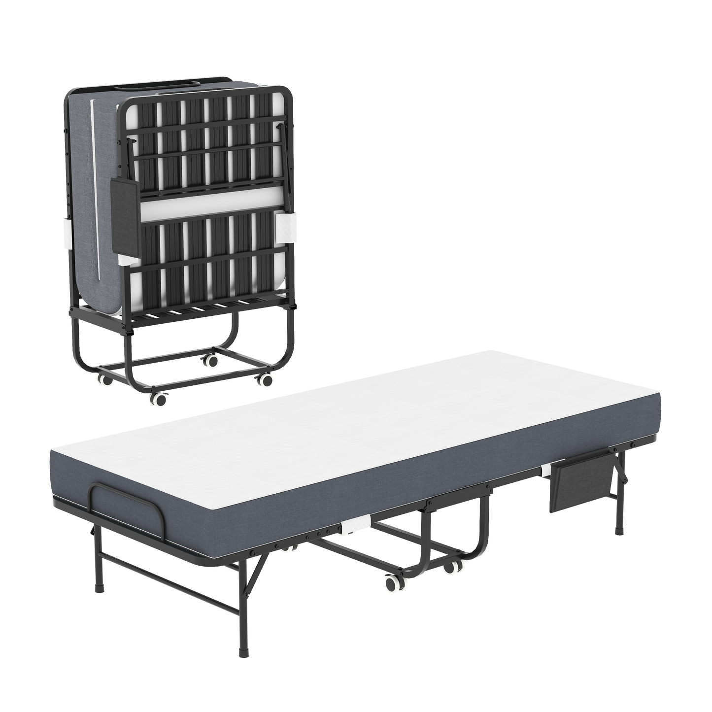 75 Inch Folding Bed with 5" Memory Foam Mattress