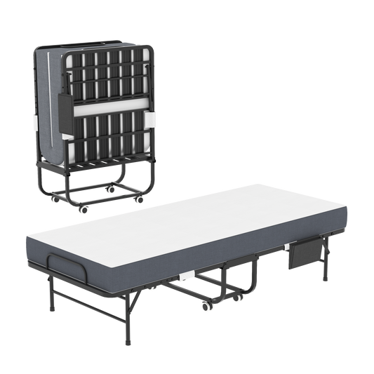 75 Inch Folding Bed with 5" Memory Foam Mattress
