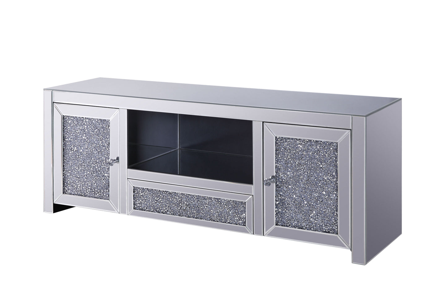 Noralie Mirrored & Faux Diamonds TV Stand (Assembled)
