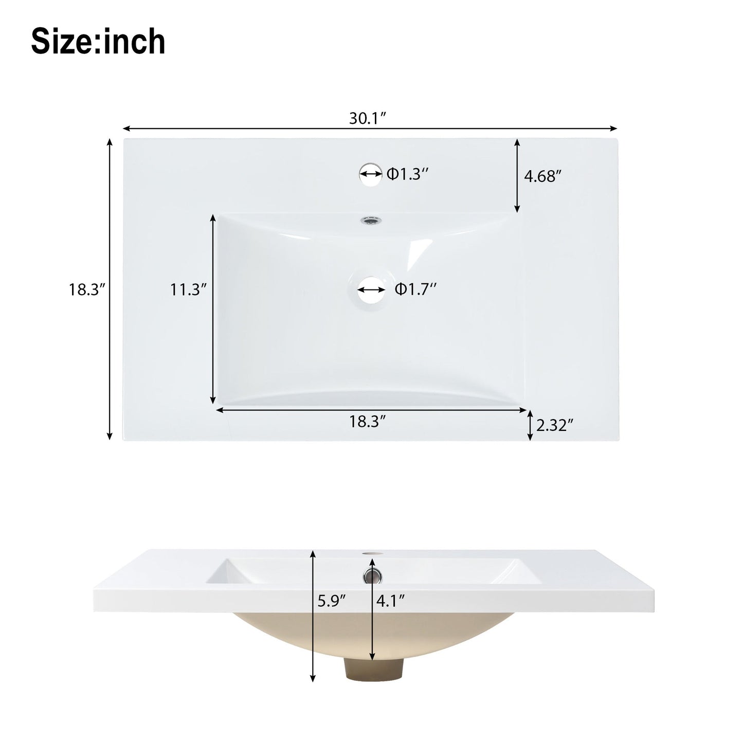 30" Bathroom Vanity Set with Sink