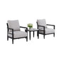 Outdoor Patio Furniture Chat Set with Sunbrella Cushions and Side Table