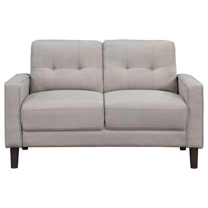 Bowen Upholstered Track Arm Tufted Loveseat Beige