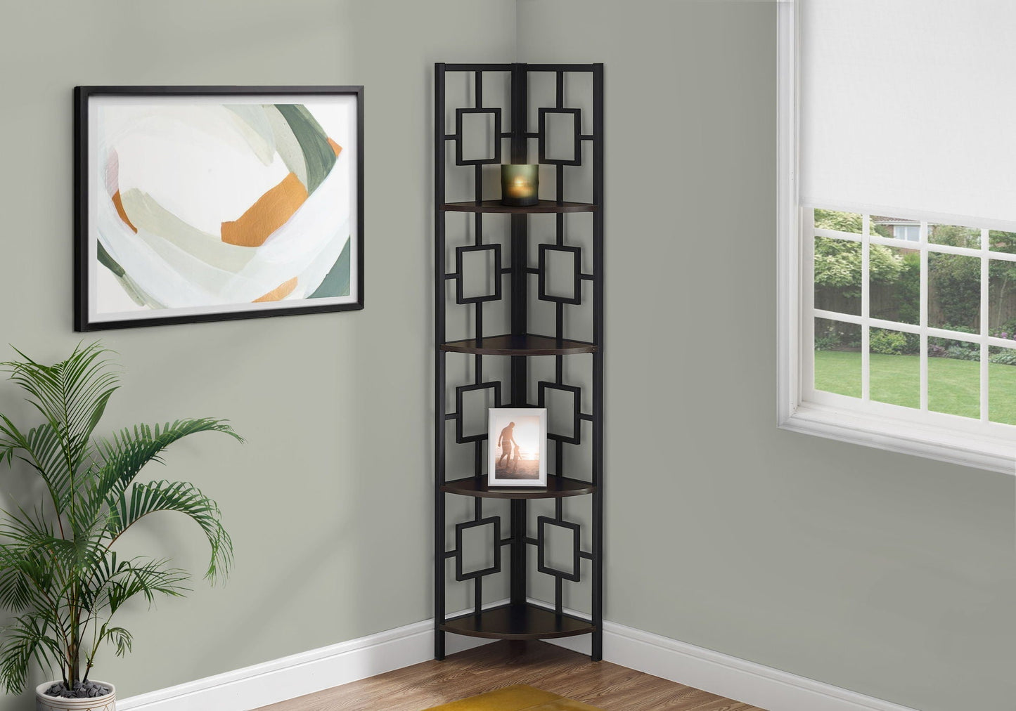 4 Tier Corner Bookshelf - Contemporary & Modern