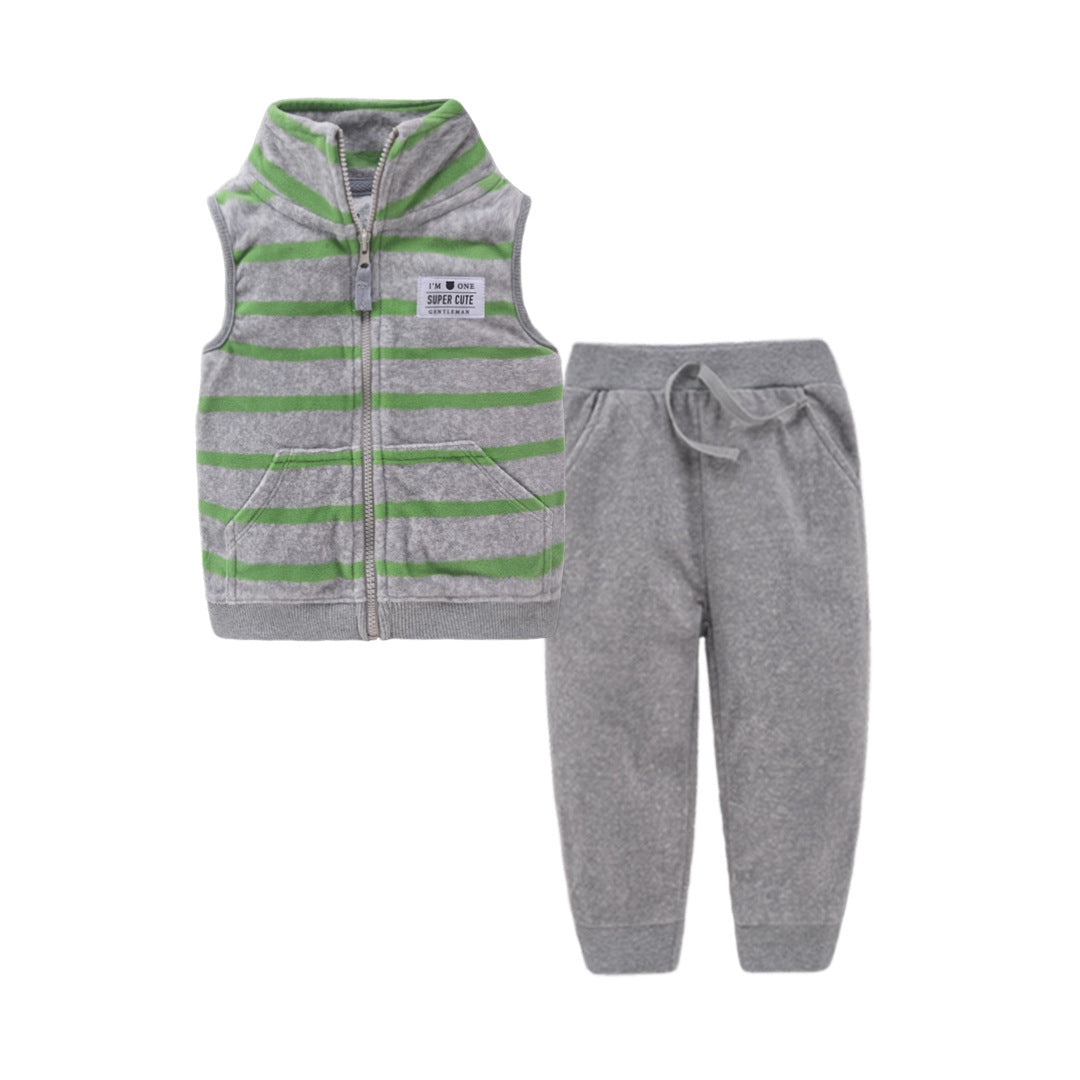 Children's vest two-piece baby cardigan vest set