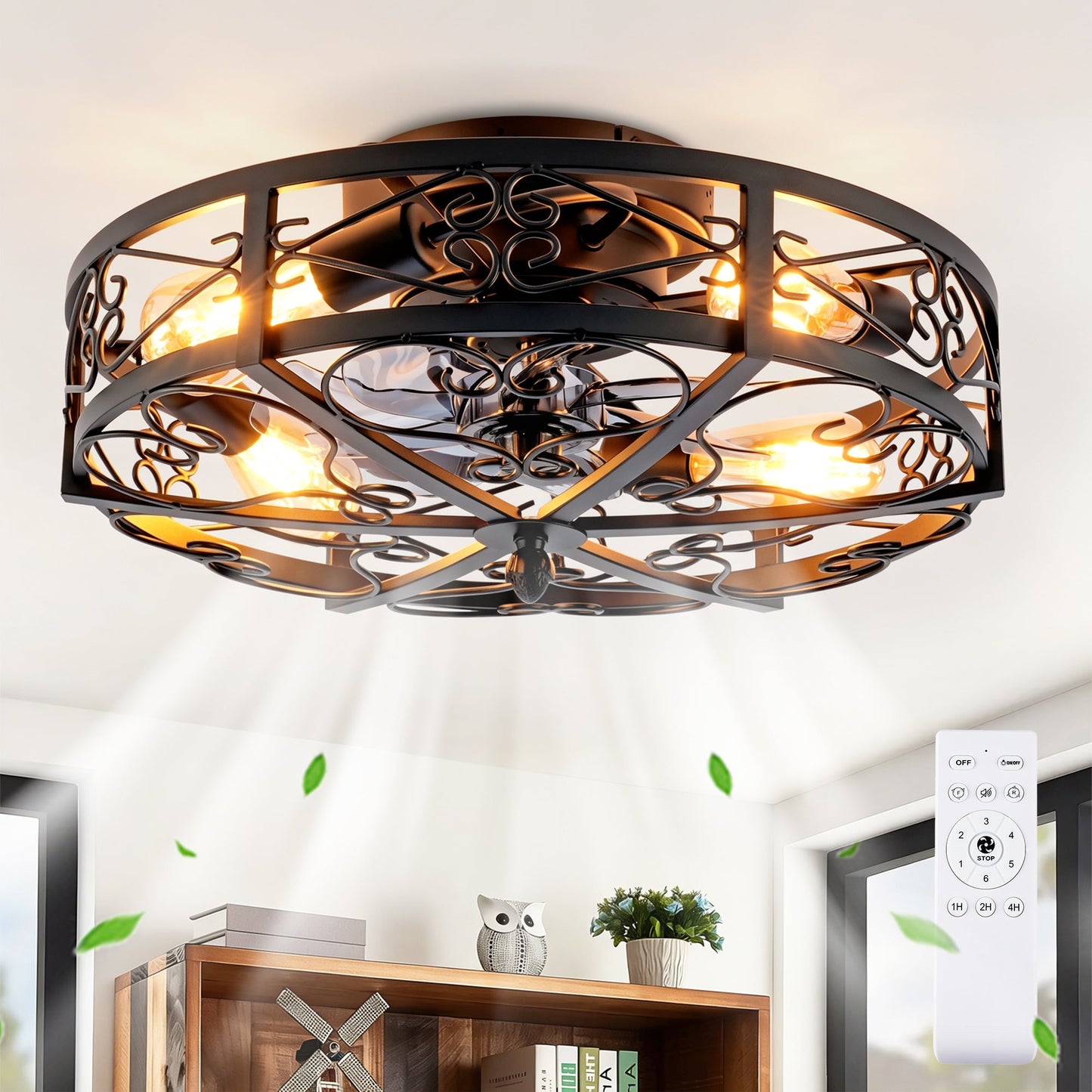 20" Mounting Type Ceiling Fan with Reversible Motor and Remote Control