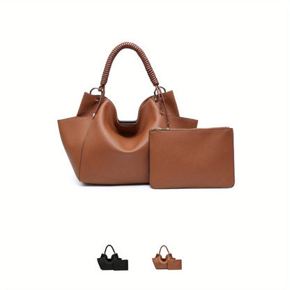 Soft Hobo Bag Unique Braided Woven Handle