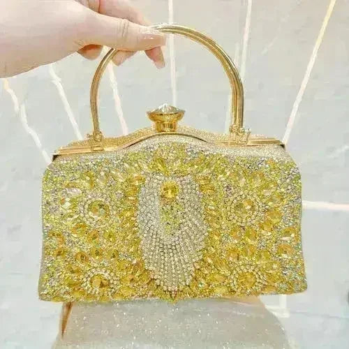 Diamond Inlaid Clutch - Convertible Evening Bag | Femstylo