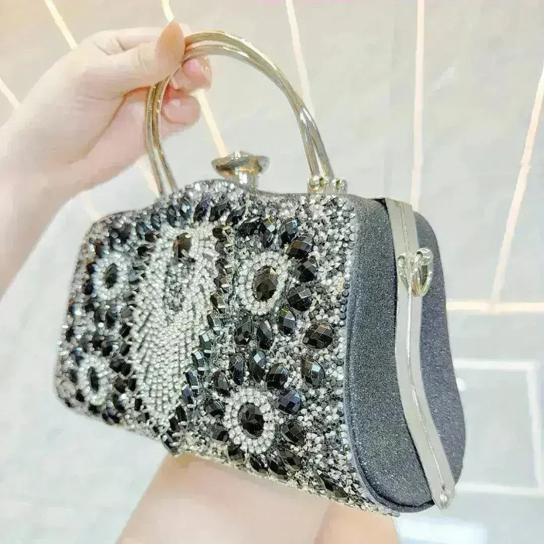 Diamond Inlaid Clutch - Convertible Evening Bag | Femstylo