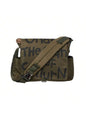 Canvas Messenger Bag Crossbody Bag Letter Printed Waterproof Shoulder Nylon College Student Women's Shoulder Bag Goth Punk Shoulder Satchels Harajuku Grunge Handbag