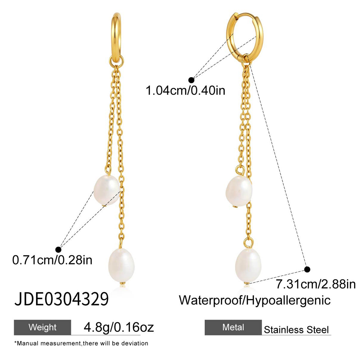 Pearl Chain Drop Earrings Collection