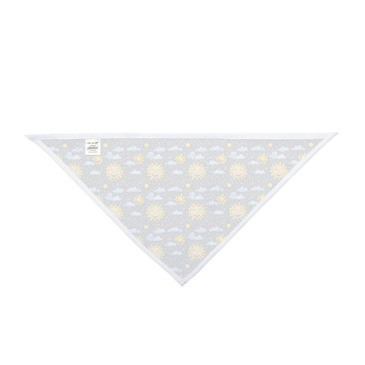 Smiling Suns in a Rainy Sky Pattern - Pet Bandana Pet Zen