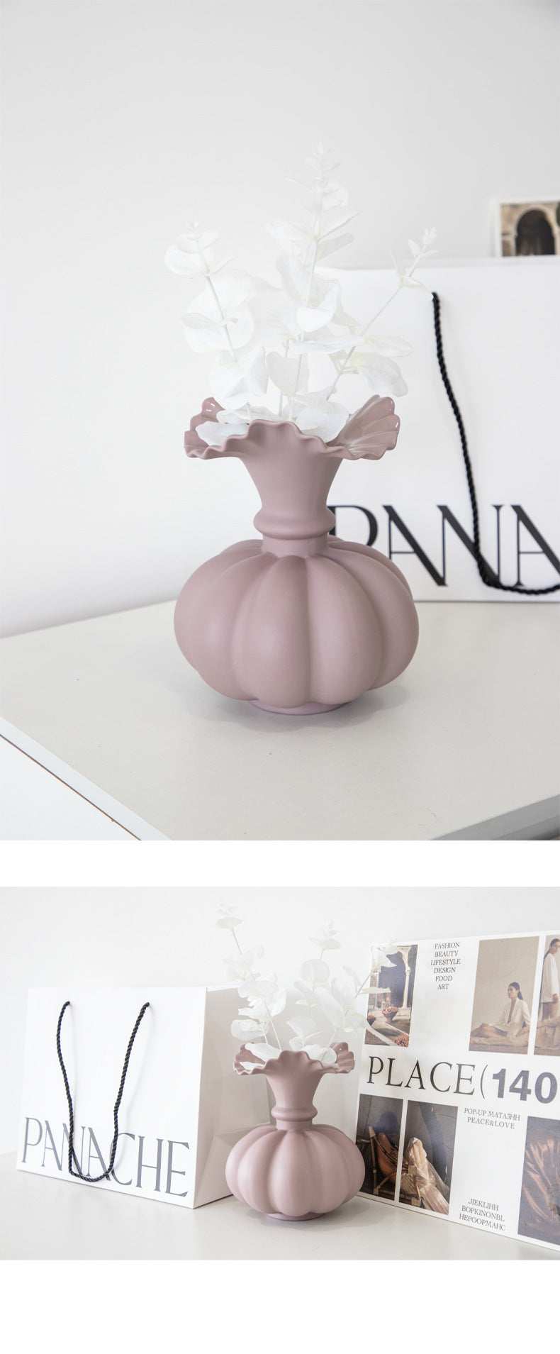 Creative Ceramic Vase Nordic Style Ins Living Room Flower Arrangement Soft Home Decoration