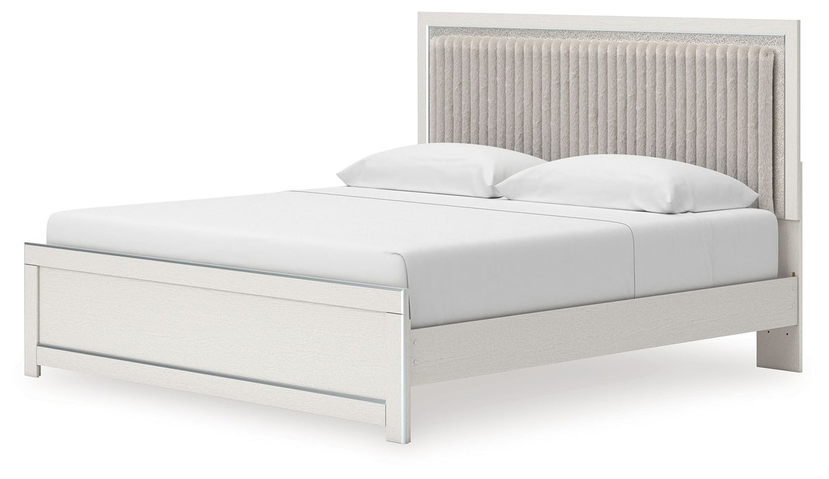 Zuraleus - Upholstered Panel Platform Bed With Roll Slats