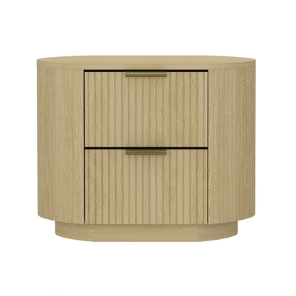 Olivia - Nightstand & 2 Drawers - Oak