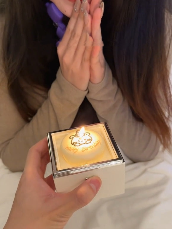 Valentine's Day Girlfriend Bear Cake Flip Ring Box