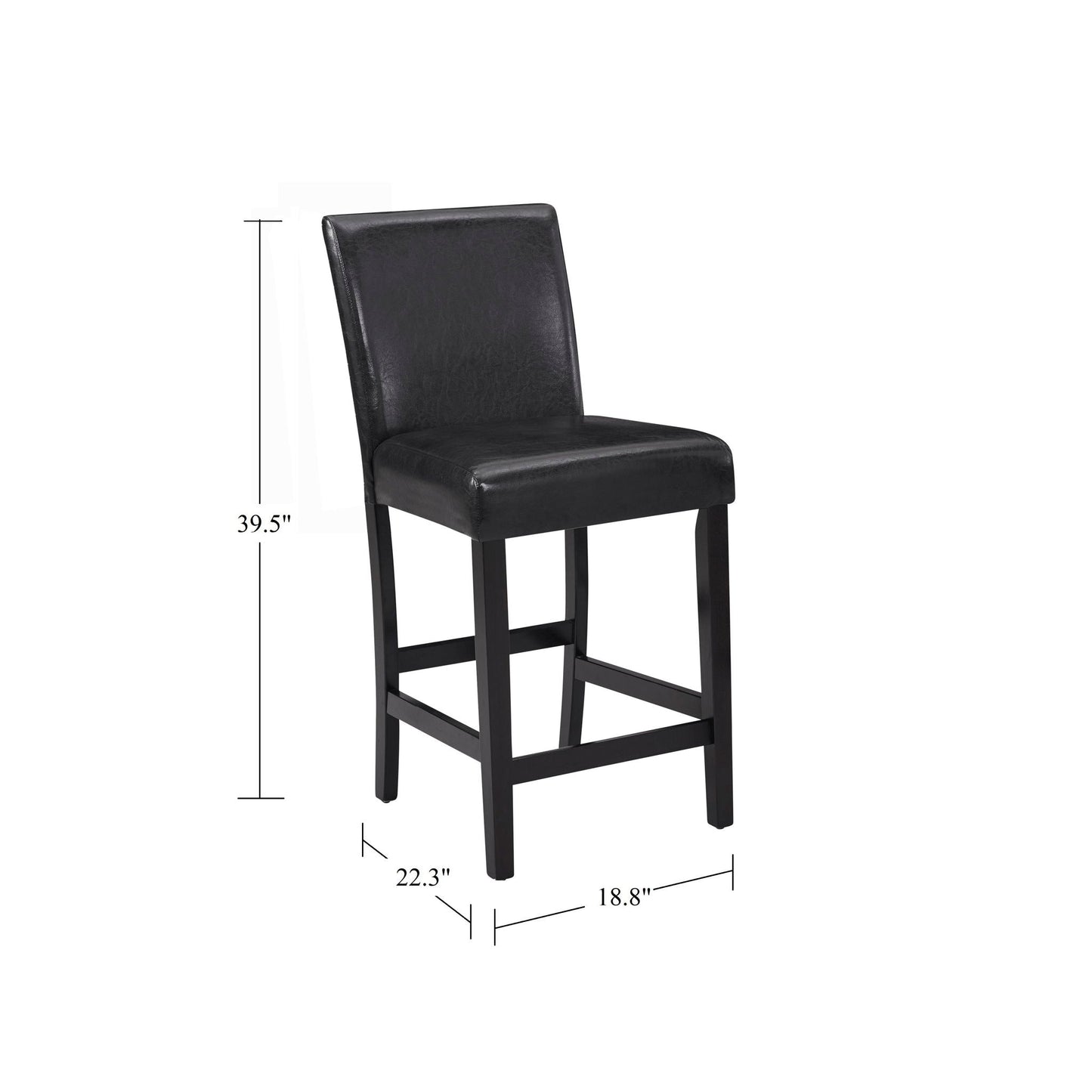 Modern 5 Piece Counter Height Dining Set With Tufted Nail Head Chairs