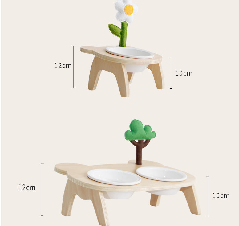 Dining Bowl Pet High Foot Cat Oblique Mouth Food Holder Care Neck