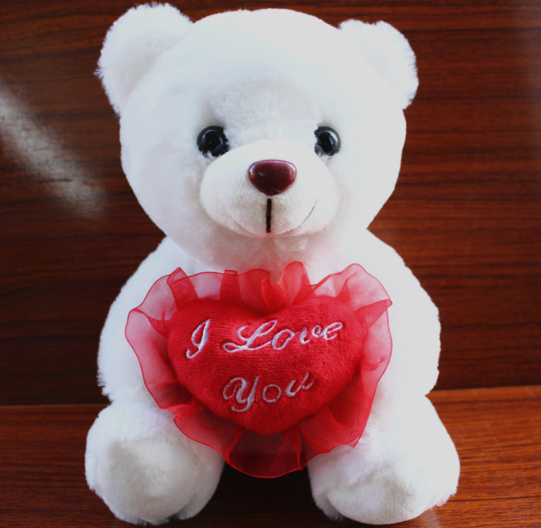 Love Colorful Luminous Bear Recording Hug Plush Toy Doll Birthday Gift