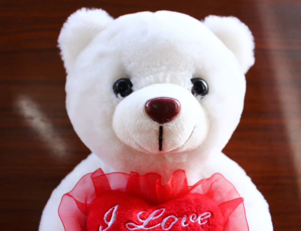 Love Colorful Luminous Bear Recording Hug Plush Toy Doll Birthday Gift