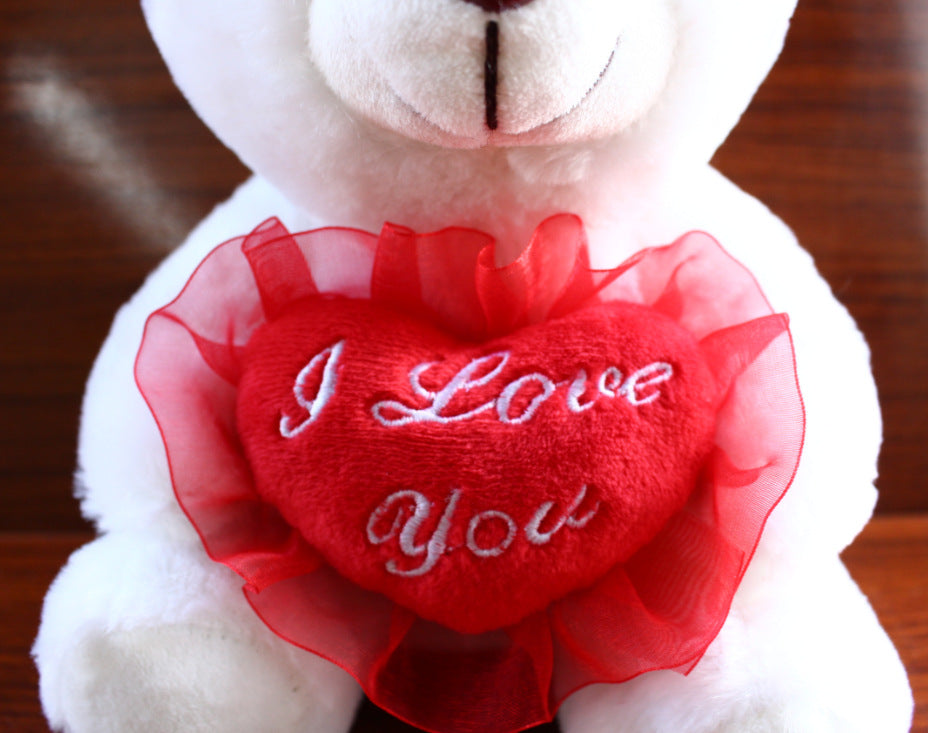Love Colorful Luminous Bear Recording Hug Plush Toy Doll Birthday Gift