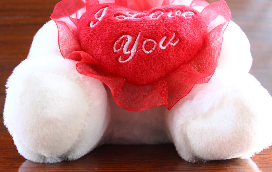 Love Colorful Luminous Bear Recording Hug Plush Toy Doll Birthday Gift