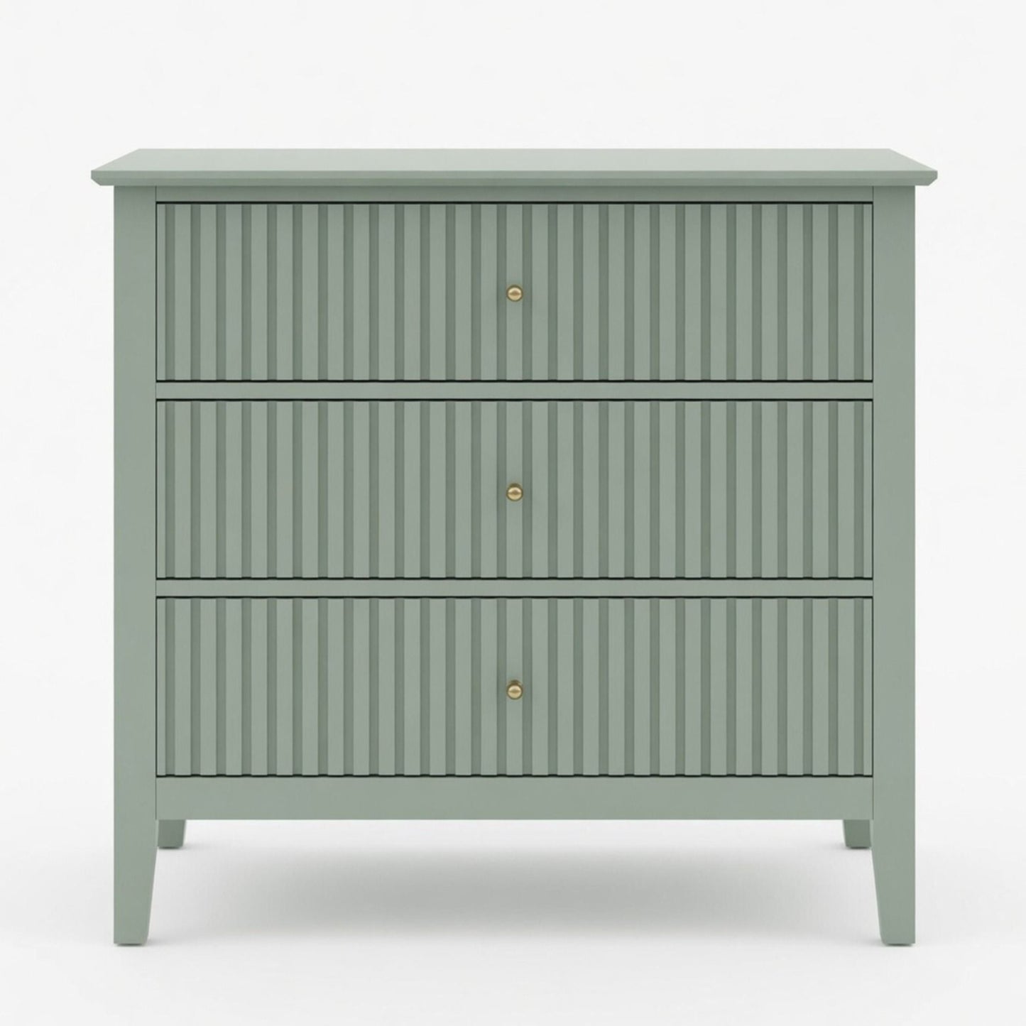 Fluted 3 Drawer Nightstand With Soft Close Slides