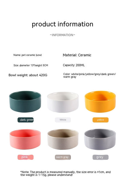 Pet Ceramic Bowl In Stock Simple Style