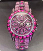 Men's Diamond-Encrusted Hip-Hop Watch