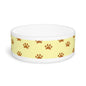 Golden Pawprints on Buttercream Sky - Pet Bowl