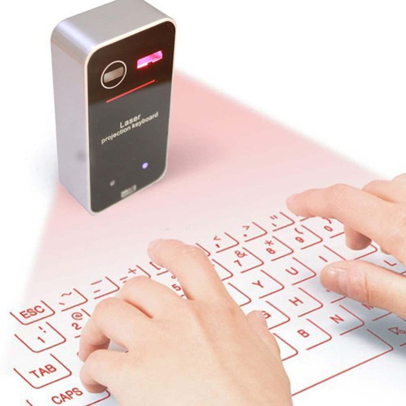 Wireless Laser Keyboard with Bluetooth Connectivity for Mobile and Desktop Devices