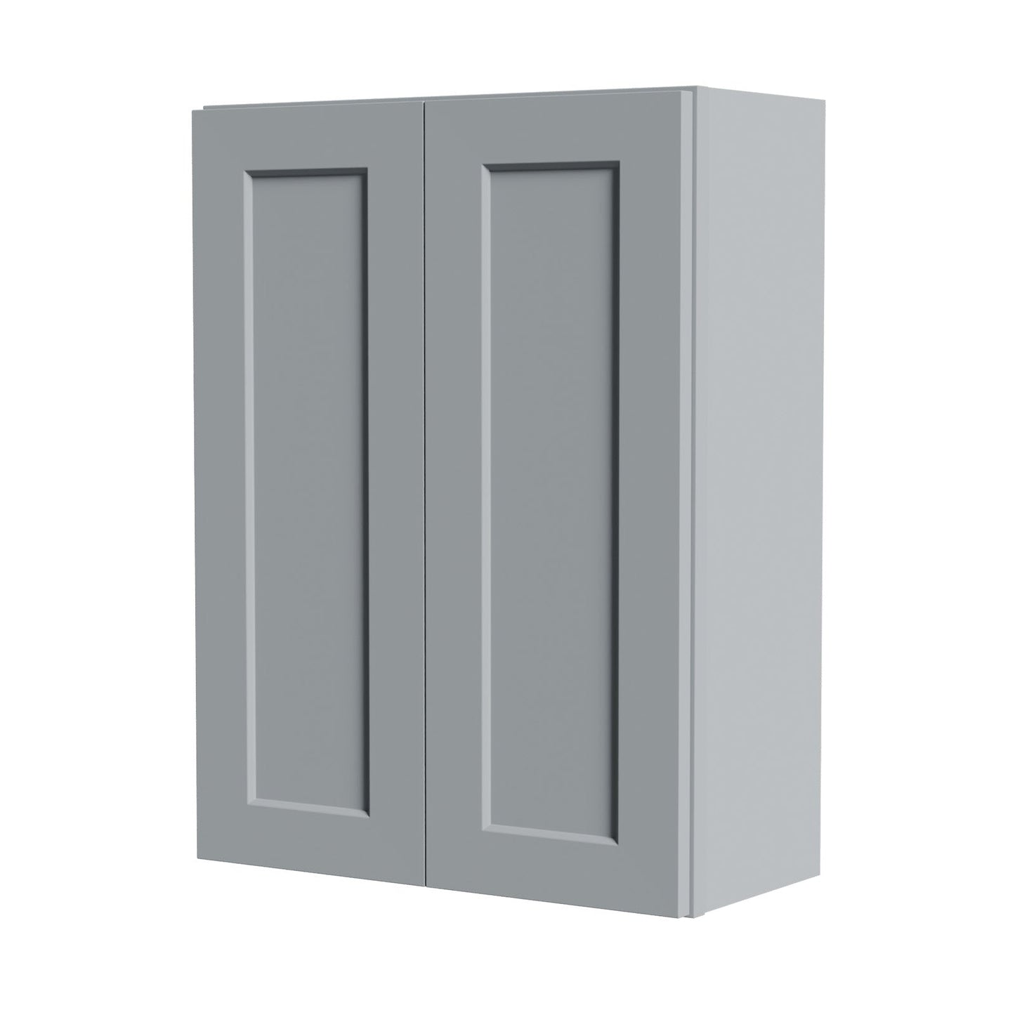 Gray Shaker Solid Wood Wall Cabinet with Soft-Close Doors