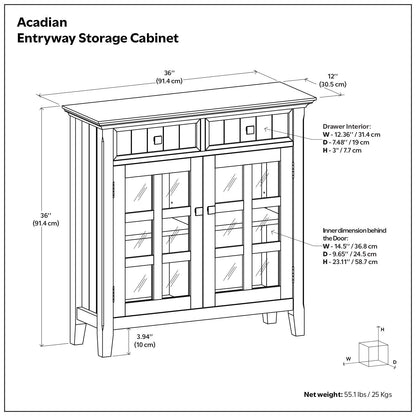 Acadian - Handcrafted Entryway Storage Cabinet