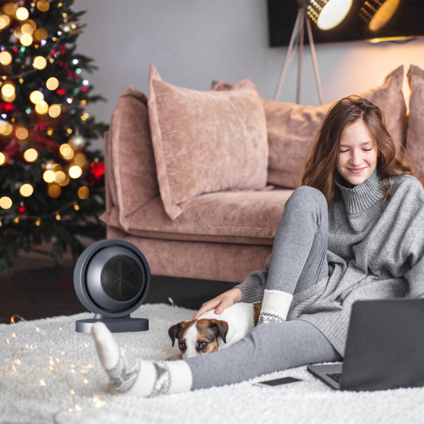 380W Space Heater with 30° Tilting Angle 3S Fast Heating Portable Desktop Electric Heater For Indoor Use With Overheat Protection Tip Over Protection
