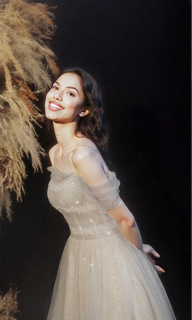 Soft champagne white gold grey  evening Dress Skirt Slim Off Shoulder
