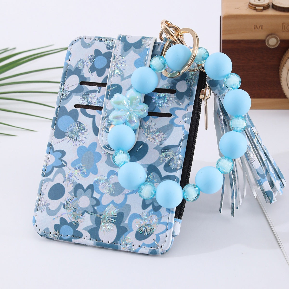 Multi-card Slot Zippered Coin Purse With A Tassel Charm