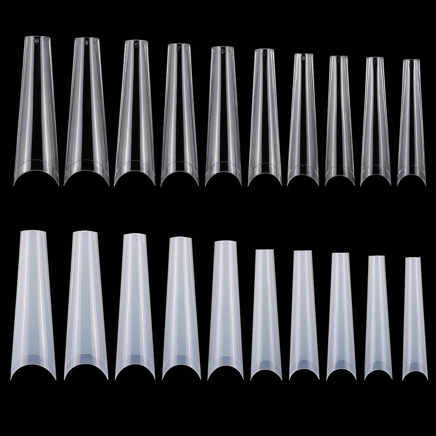 500Pcs False Nail Tips C Curve Half Cover French Nails Extra Long Fake Finger Nails For Nail Art Salons Home DIY 10 Sizes