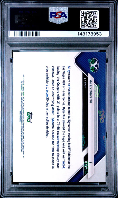 Graded 2025 Topps Bowman U Now AJ Dybantsa #1 Gold Foil /50 Rookie RC Basketball Card PSA 10 Gem Mint