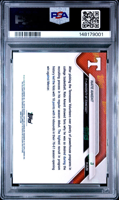 Graded 2025 Topps Bowman U Now Nate Ament #3 Red Foil /5 Rookie RC Basketball Card PSA 10 Gem Mint