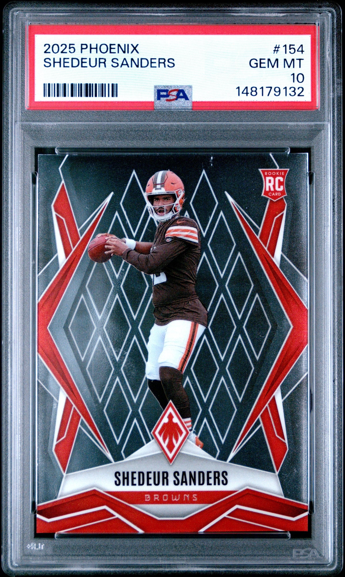 Graded 2025 Panini Phoenix Shedeur Sanders #154 Rookie RC Football Card PSA 10 Gem Mint