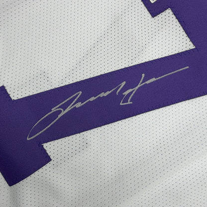Autographed/Signed Leonard Fournette LSU White College Football Jersey Beckett BAS COA